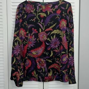 Lauren Ralph Lauren floral long sleeve silky blouse